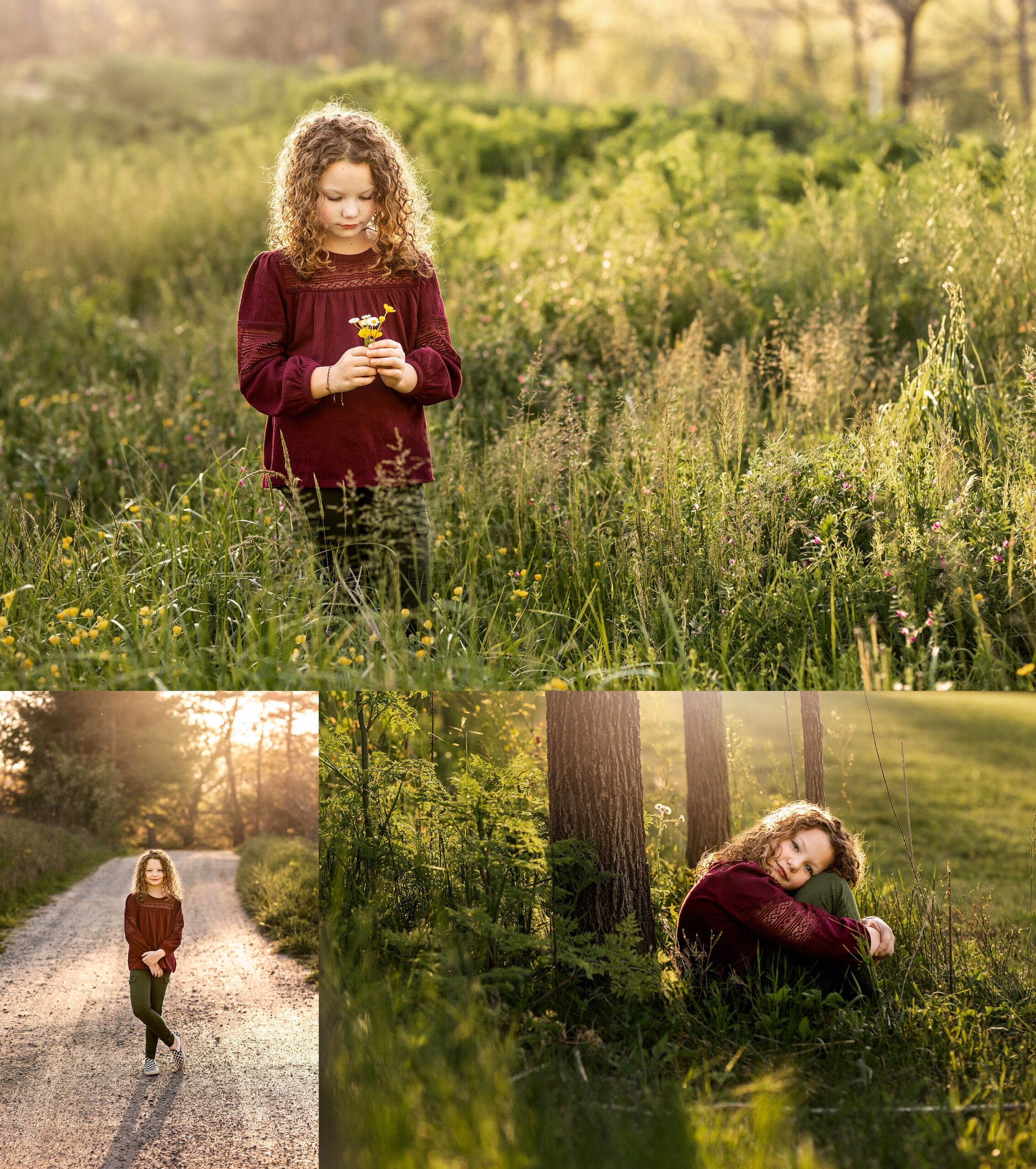 Girl in field at sunset Asheville Child Photographer.jpg
