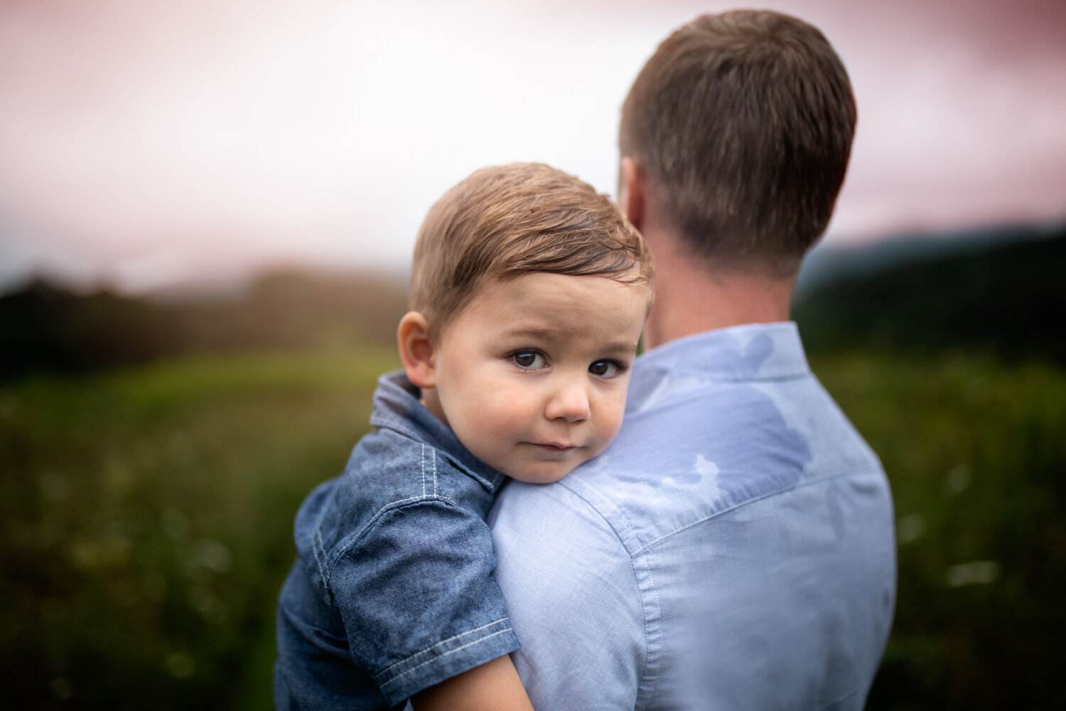 little boy hugging his dad Asheville Photographer