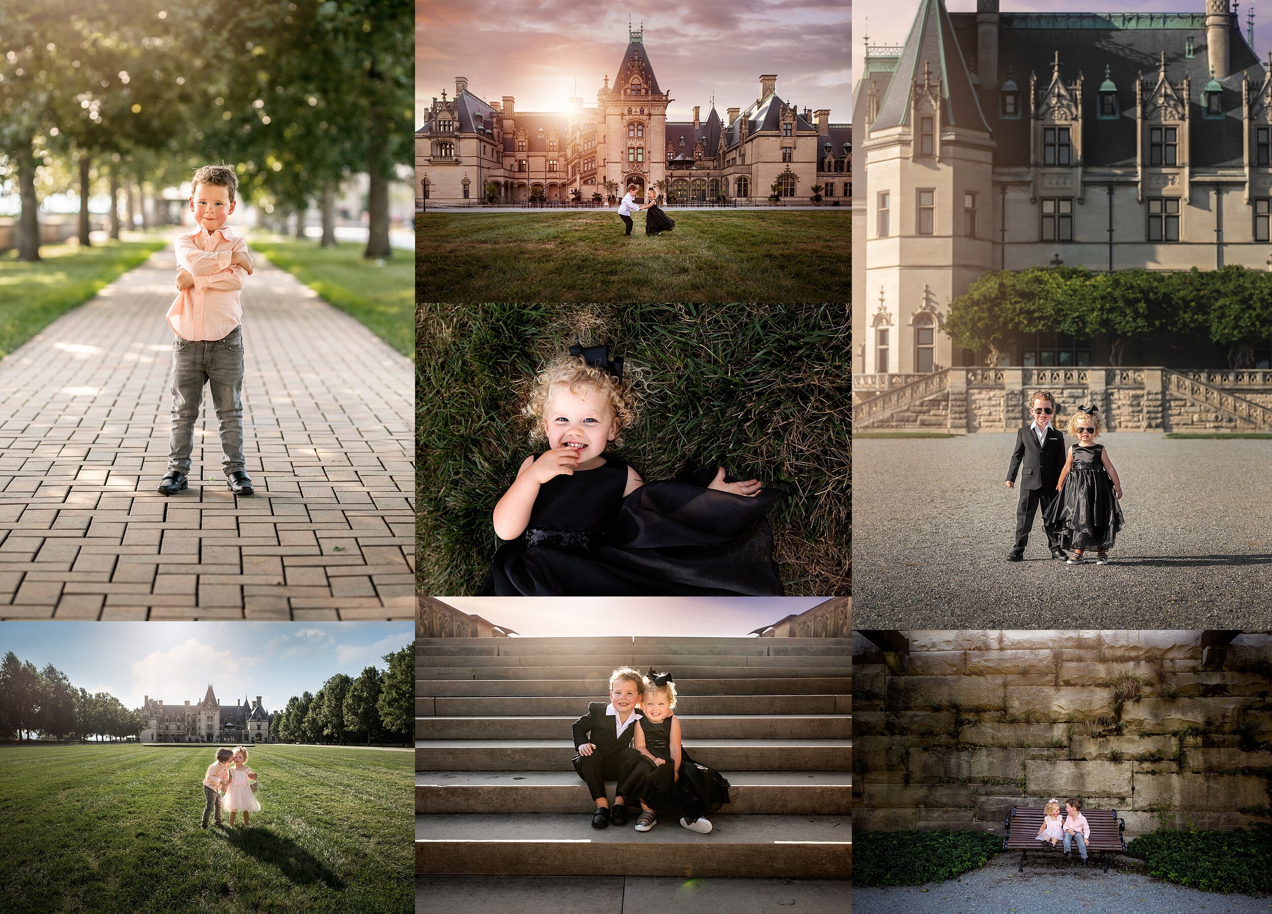 cute kids at the Biltmore House Asheville Photographer